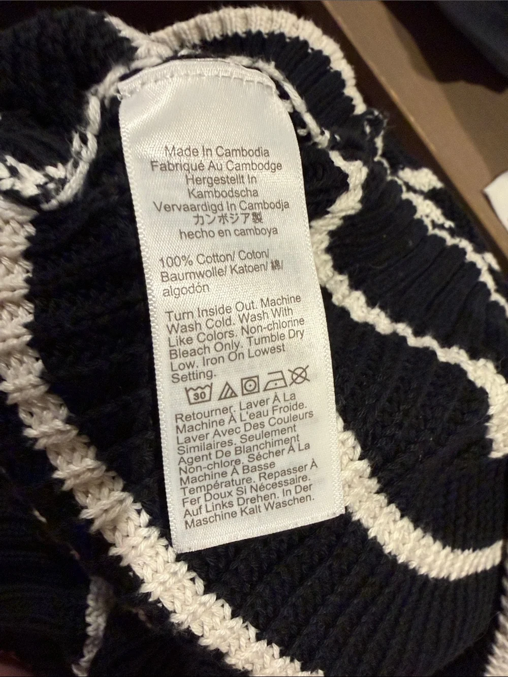 J Crew Women’s Navy&White Striped with Gold Button-Shoulder 100% Cotton Sweater